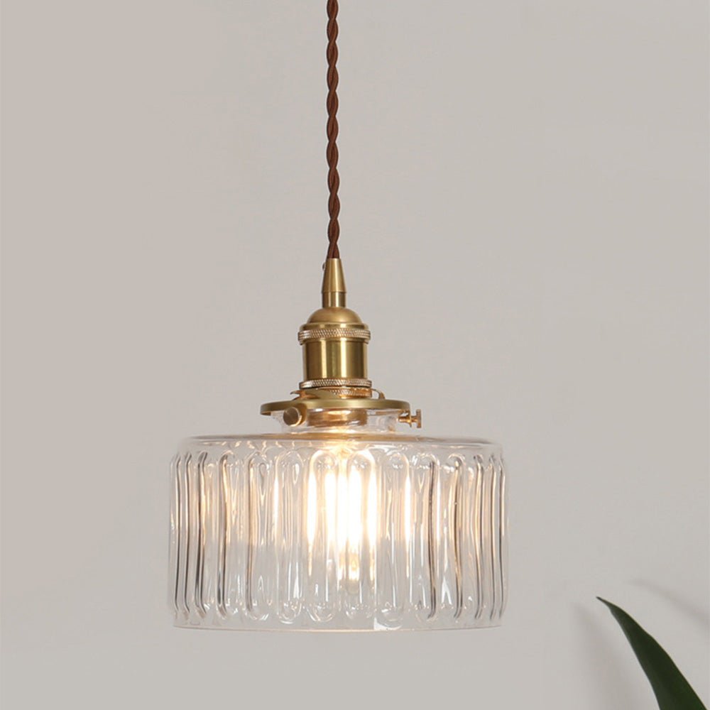 Vintage pendant lamp with crystal & elegant bronze finish, stylish ceiling light for refined home decor.