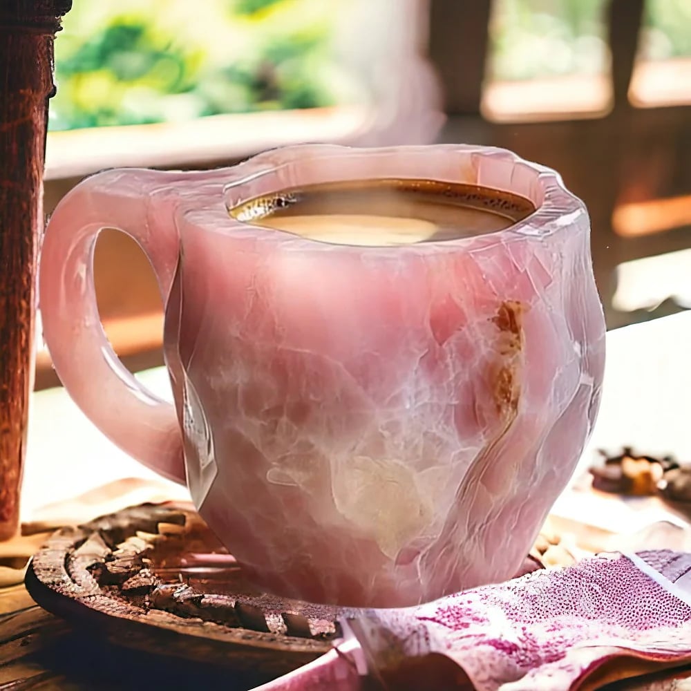 Luxury crystal drinkware coffee mug, a perfect gift idea for home decor or for enjoying hot and cold beverages.