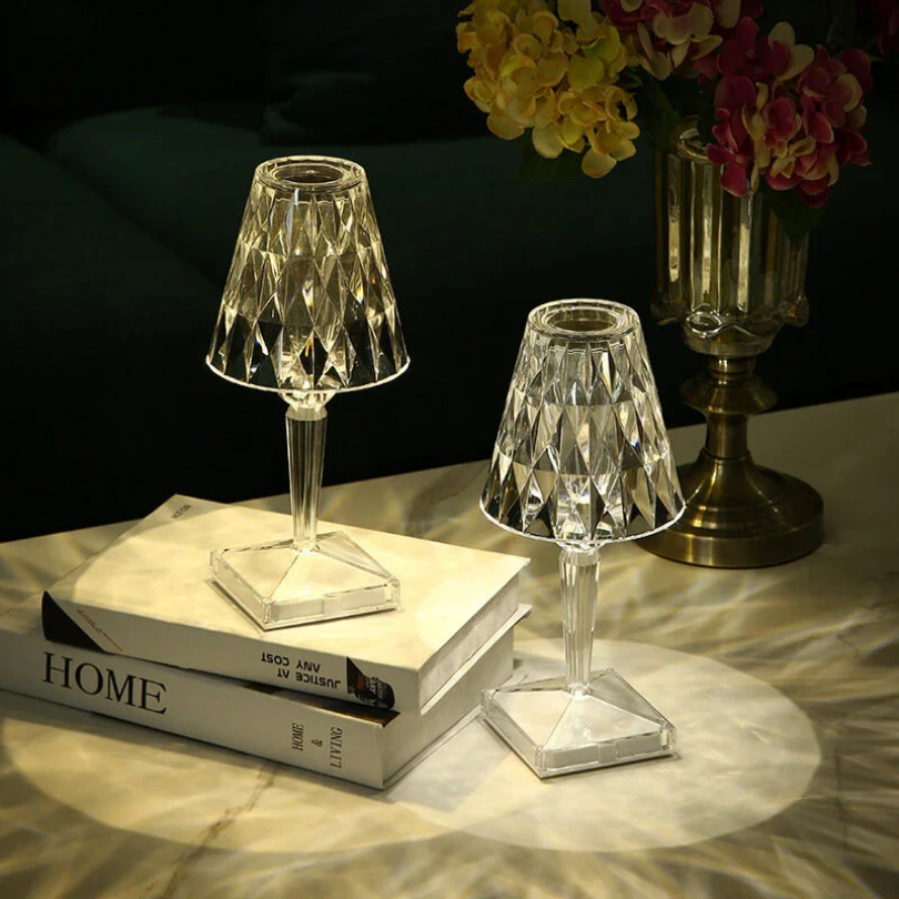 Elegant crystal table lamp, high-quality lighting for modern home decor.