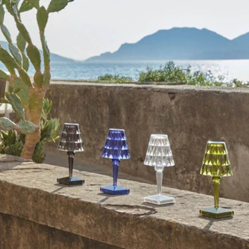 Sophisticated CrystalLuxe accent light, crystal lamp for upscale bedroom decor.