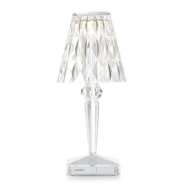 Classic and modern crystal lamp, versatile accent light for various interior styles.