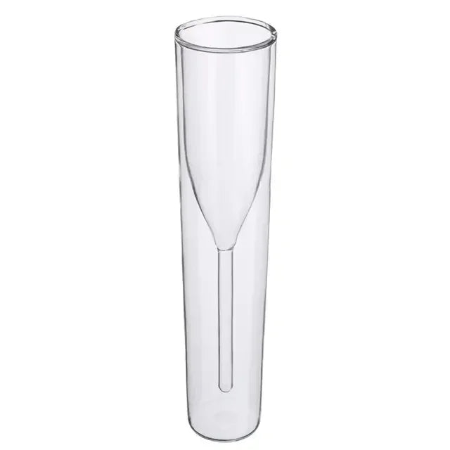 Stylish double-wall insulated champagne glass, a luxurious gift for kitchen entertaining or enjoying cold bubbly.