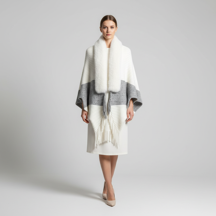 Sophisticated 'Elisa' faux fur cape for women, one size, luxurious and stylish