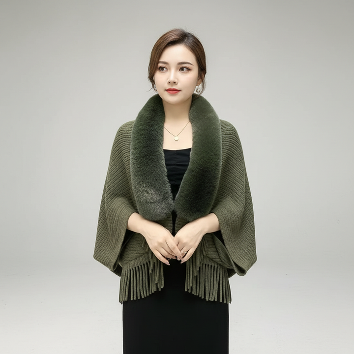 Luxurious 'Elisa' faux fur women's wrap, one size, elegant and warm outerwear