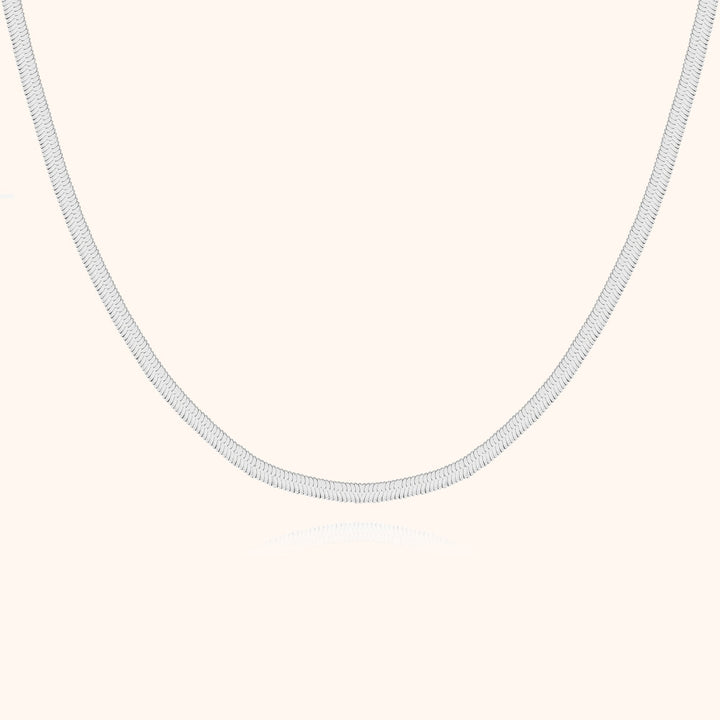Delicate flat chain necklace, women's elegant and modern jewelry for any occasion.