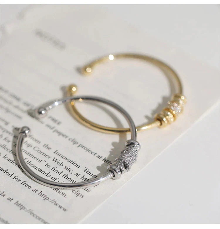 Stylish women's French design bangle bracelet, elegant and adjustable, a chic fashion accessory and jewelry gift.