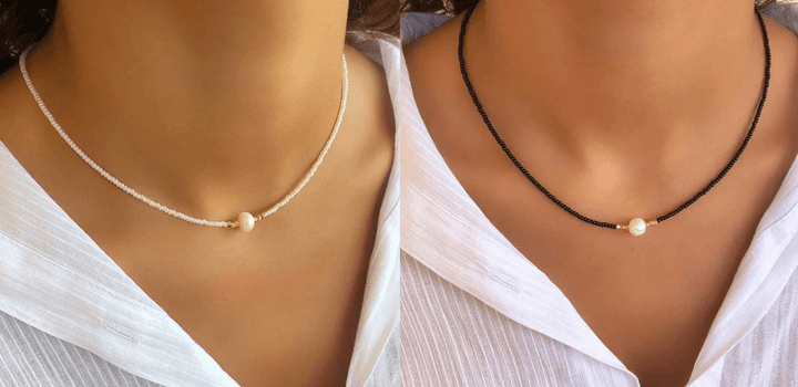 Elegant freshwater pearl necklace in beautiful gift packaging, ideal women's jewelry present.