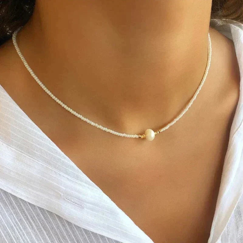Buy one get one free: exquisite women's freshwater pearl necklace, an elegant & versatile gift.