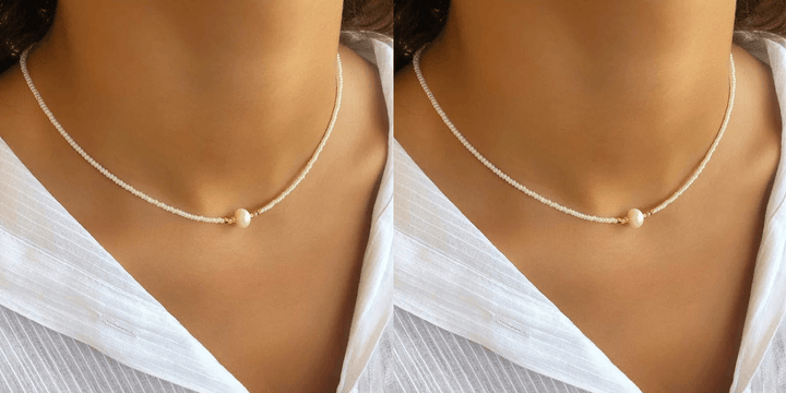 Adjustable elegant freshwater pearl necklace, versatile women's jewelry for any occasion.