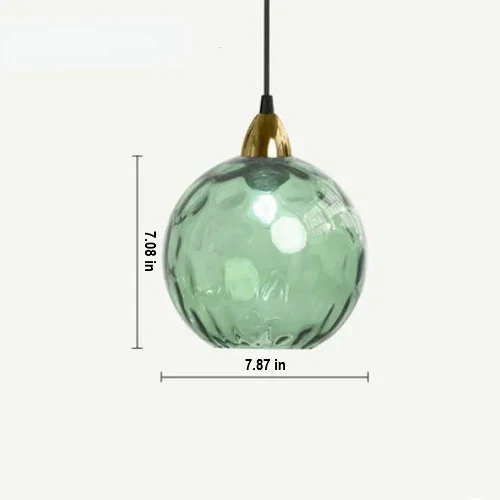 Versatile modern glass ball pendant, ceiling light for various home decor styles. Ambient lighting.