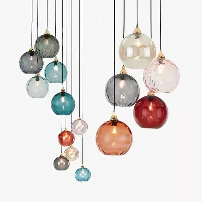 Decorative glass pendant light, modern ceiling fixture for contemporary home decor & ambiance.