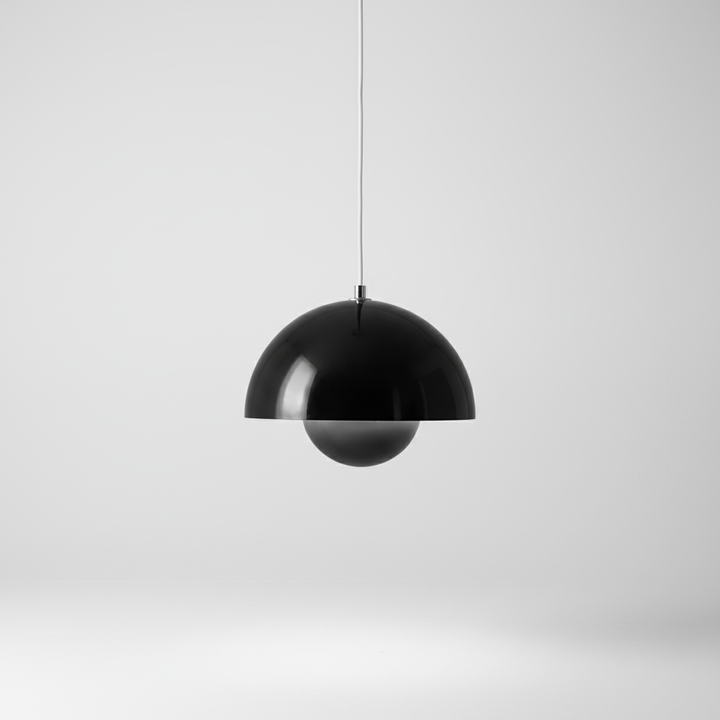 Versatile glass and metal ceiling light, suitable for living or dining areas