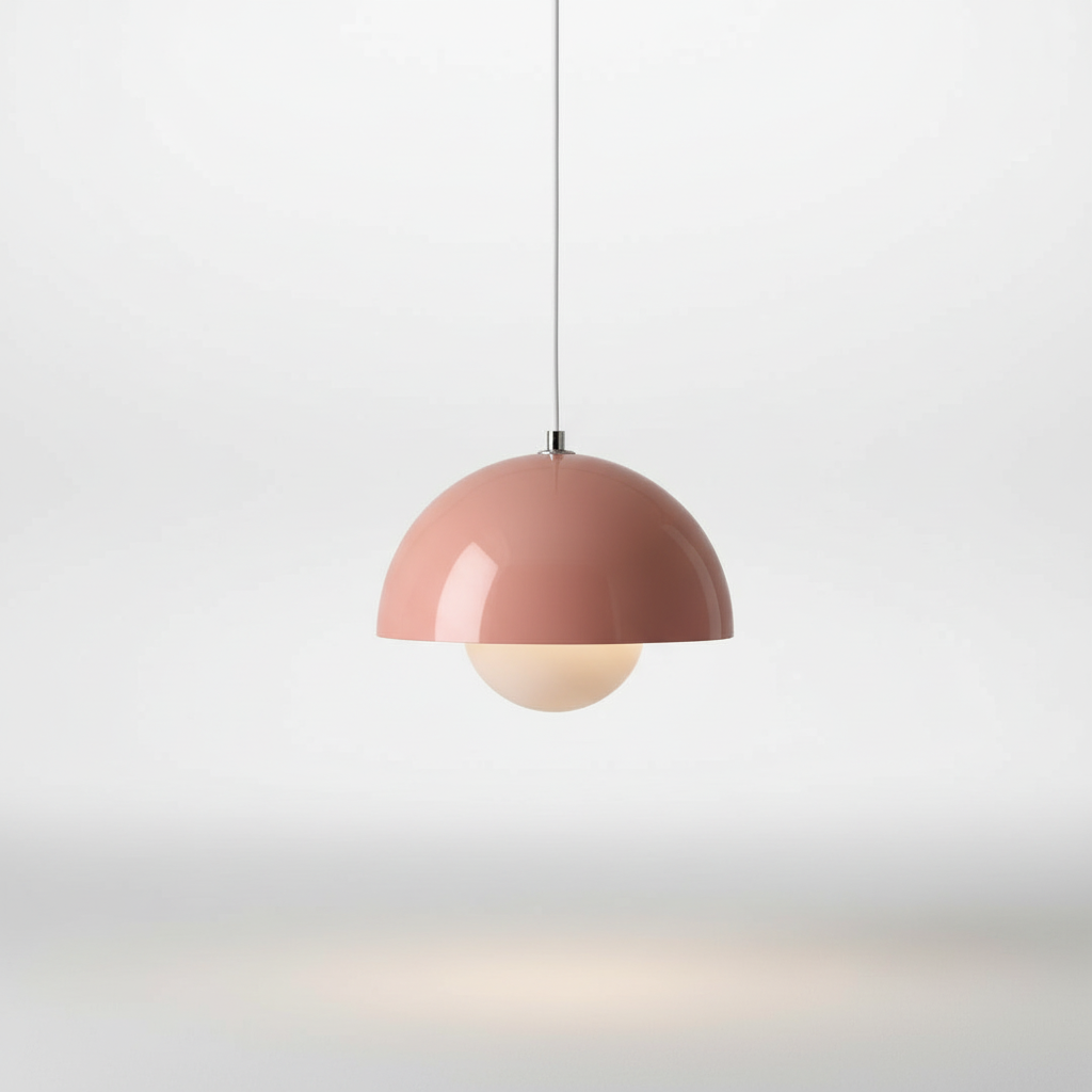 Nordic design glass lamp, metal framing, ideal for dining room lighting
