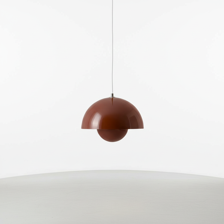 Chic glass pendant, sleek metal finish, Scandinavian style kitchen light