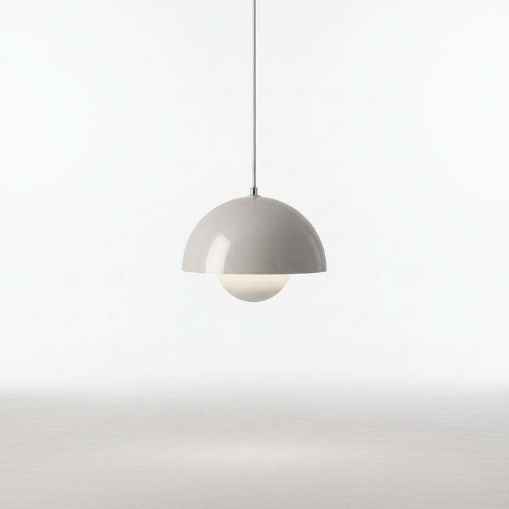 Elegant modern lighting fixture, glass and metal, for home interior design