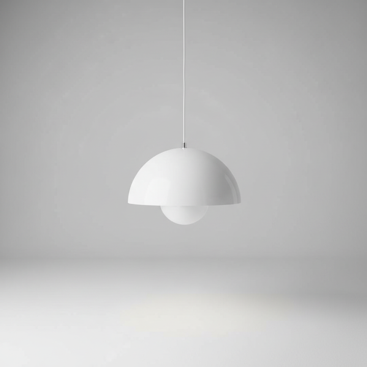 Contemporary glass lamp with metal detailing, perfect dining room ambiance