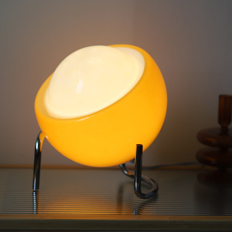 Modern vintage glass orb table lamp, a stylish Nordic design accent for any room.