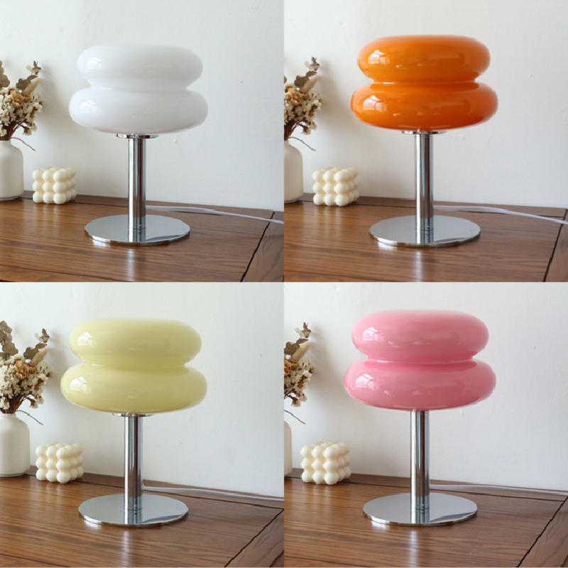 Premium glass table lamp with integrated LED, perfect for modern interiors.