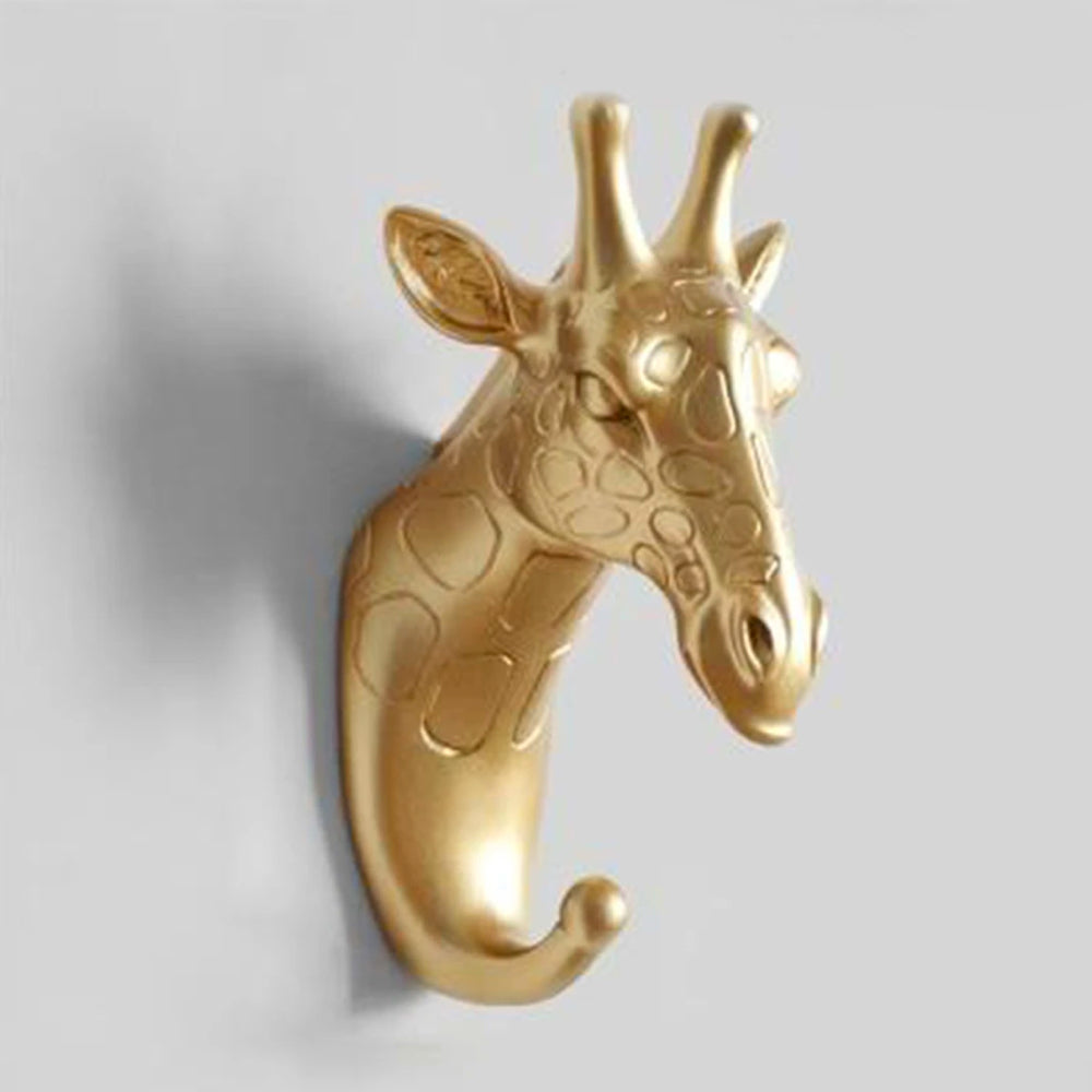 Luxury gold animal head wall hook. Perfect for elegant home organization in bedroom, bath, or entryway.