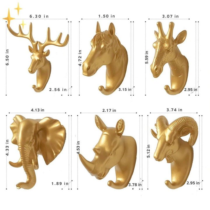Opulent gold animal wall hanger. Elegant storage hook for jackets, towels, or accessories in any room.