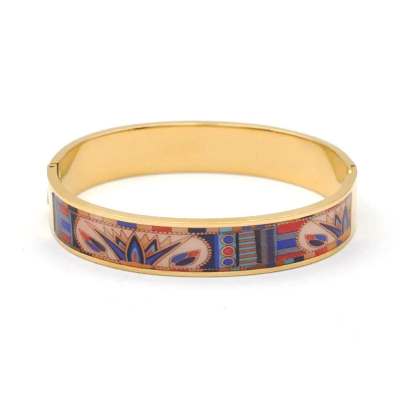 Premium women's gold geode bracelet, an elegant adjustable cuff jewelry piece.