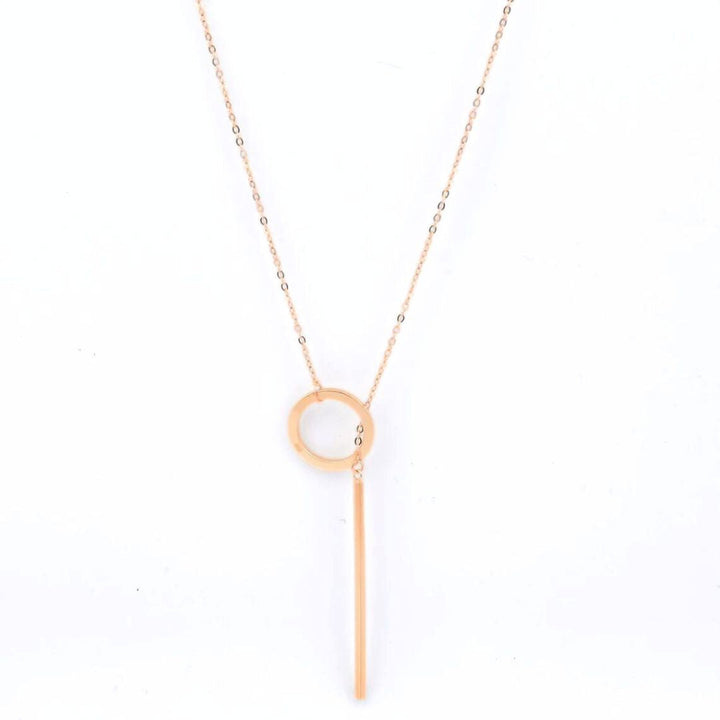 Dainty gold plated lariat necklace, an elegant gift for her. Fashionable women's jewelry.