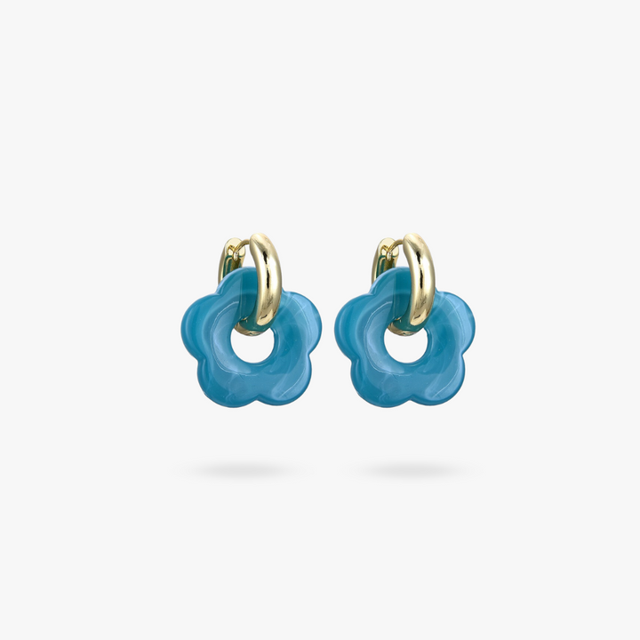 Elegant gold plated flower drop earrings for women, perfect for a chic and fashionable look.