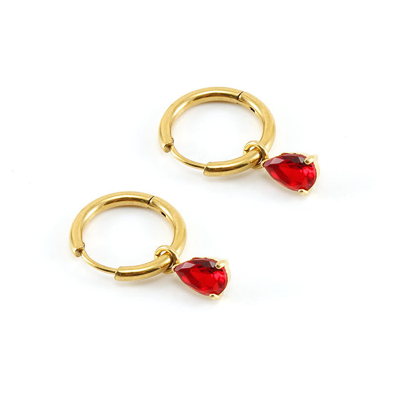 Stylish garnet gemstone set, perfect anniversary or Valentine's gift with elegant teardrop pendant.