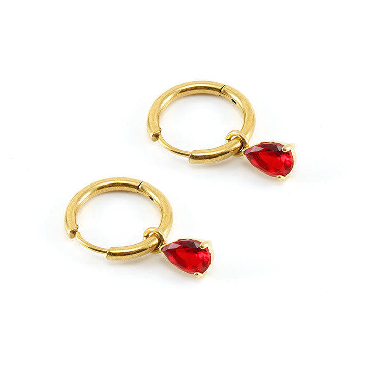 Stylish garnet gemstone set, perfect anniversary or Valentine's gift with elegant teardrop pendant.