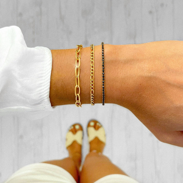 Adjustable silver timeless link chain bracelet, stackable women's jewelry, trendy schakelarmband