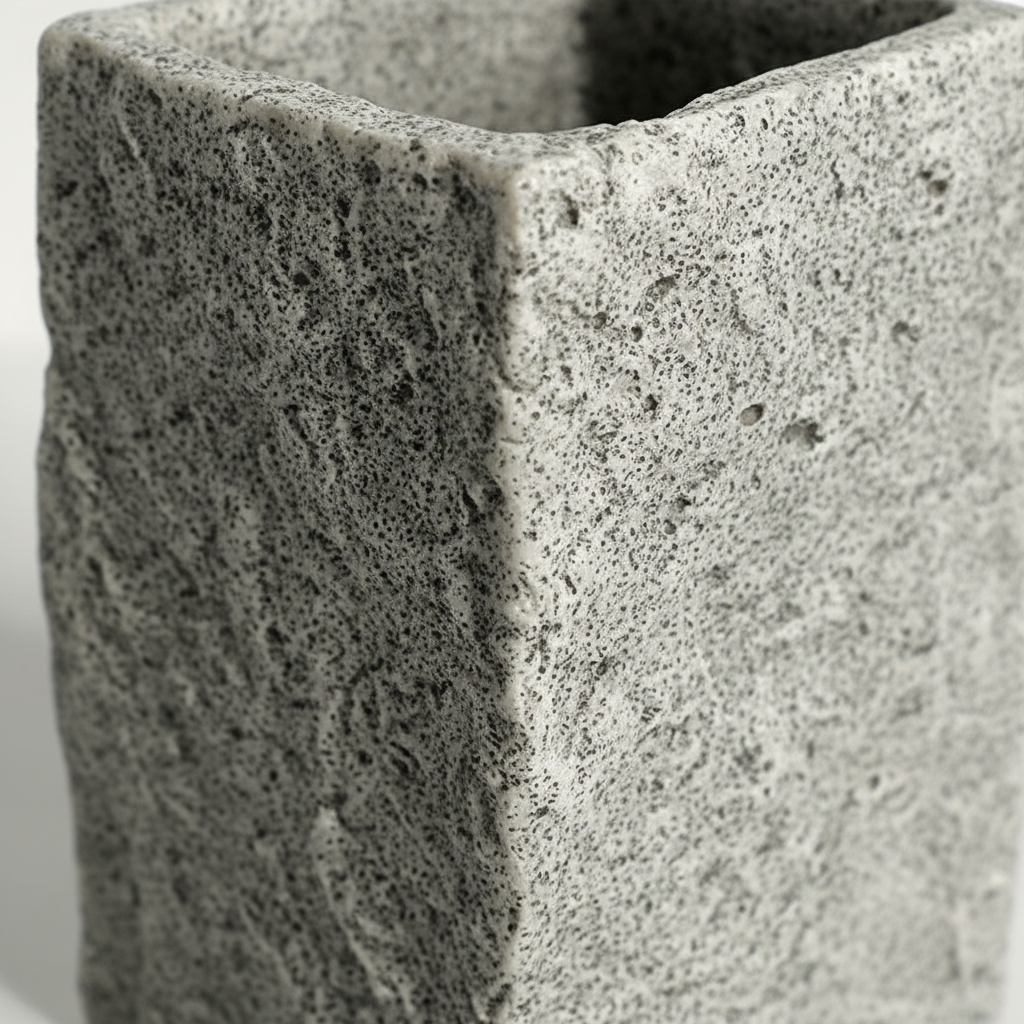 Complete 4-piece stone look bathroom decor set in gray resin for organizational needs
