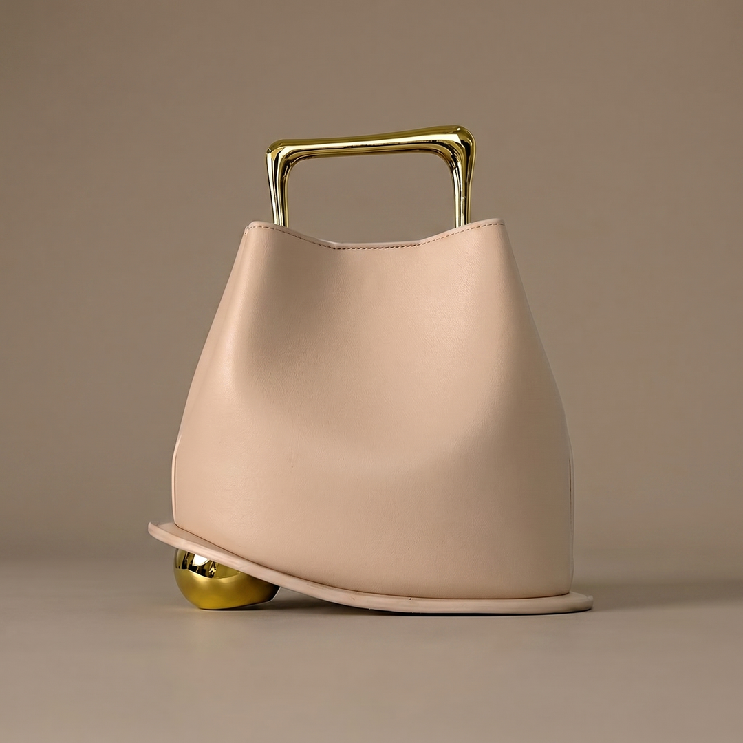 Structured green PU leather bucket bag, elegant & versatile women's daily handbag.