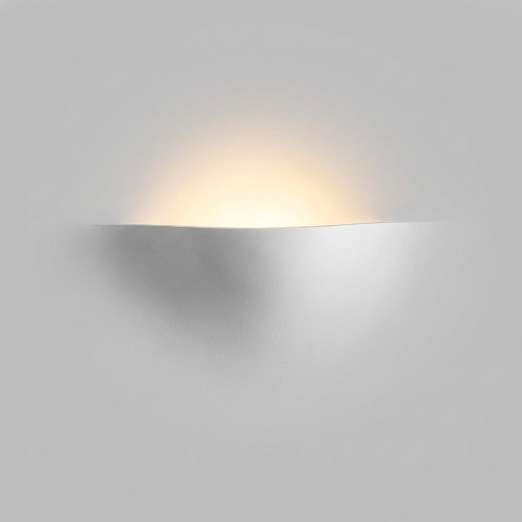 Curved LED wall sconce by HaloFold, providing energy-efficient ambient light with a modern design.