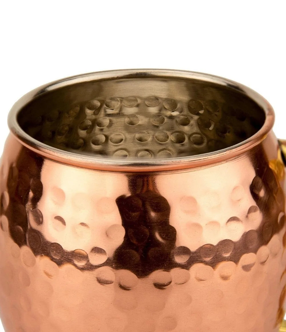 ChillCopper hammered copper mug set, ideal for refreshing cocktails and iced beverages. Durable barware.
