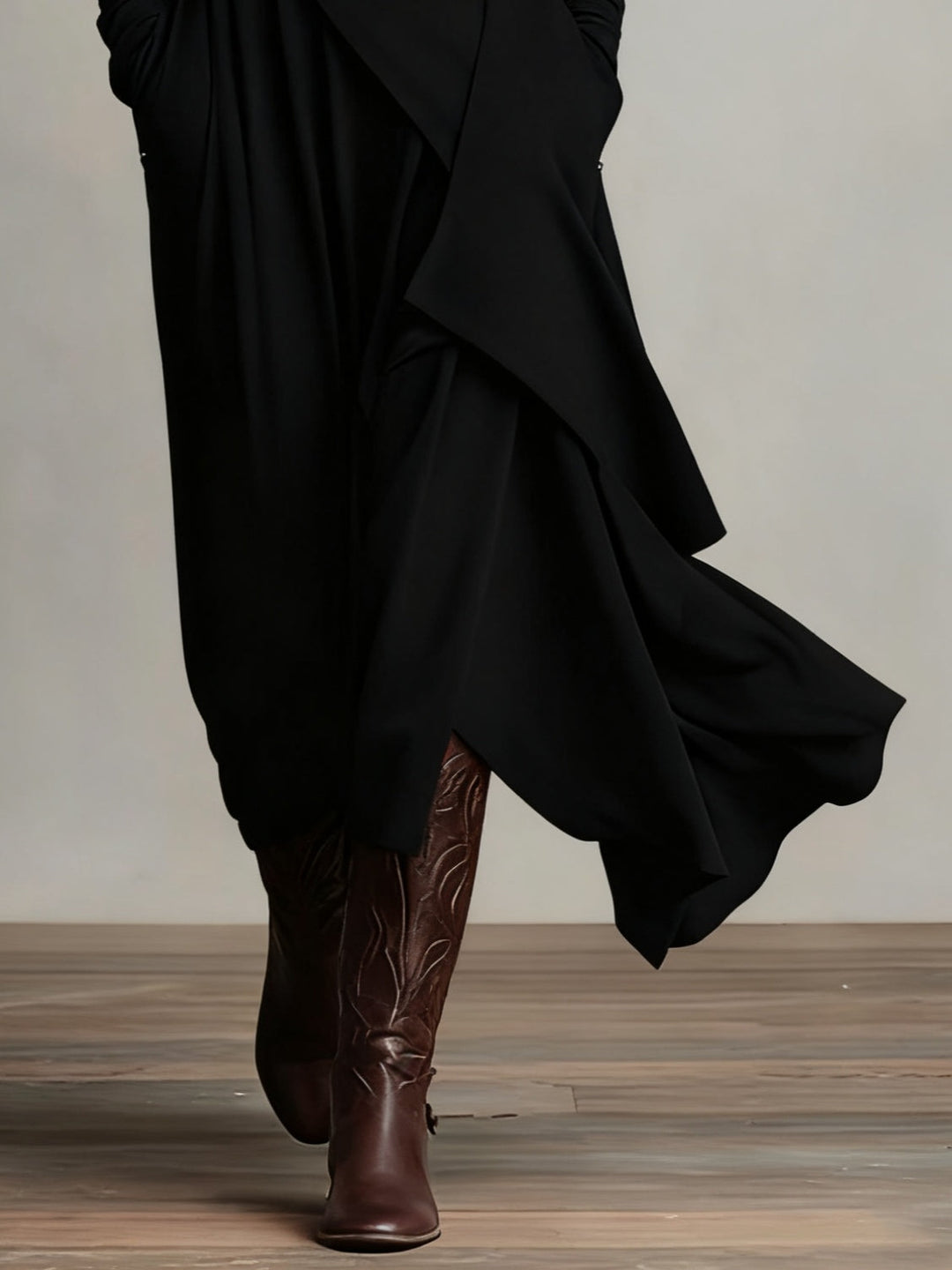 Sophisticated Vivian maxi dress for women, high-neck and long-sleeve, perfect for formal events & evening wear.