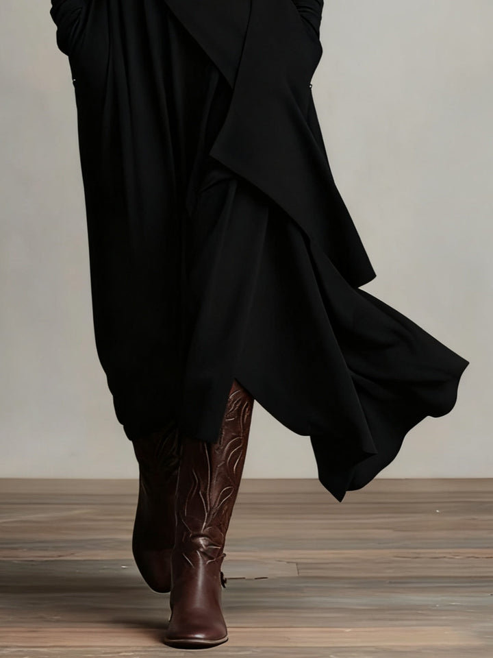 Sophisticated Vivian maxi dress for women, high-neck and long-sleeve, perfect for formal events & evening wear.