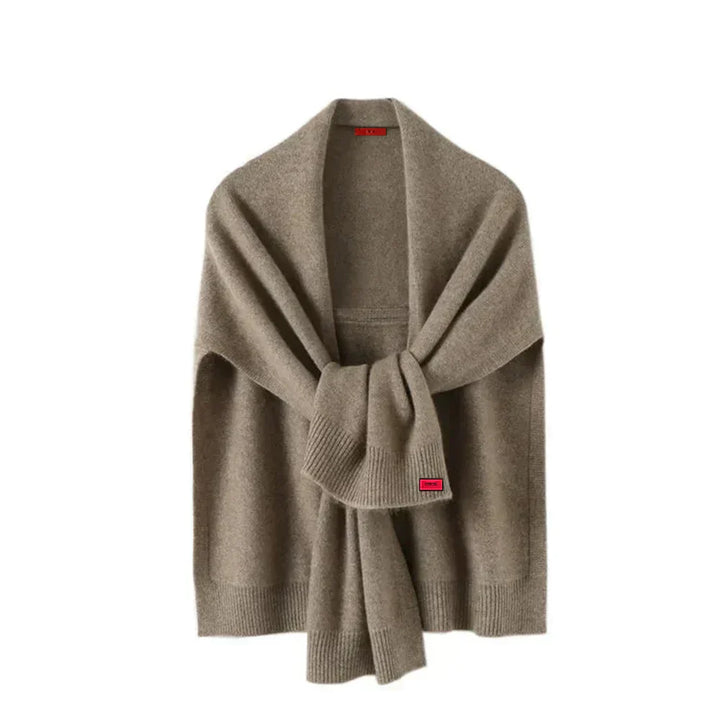 Stylish women's knit winter wrap scarf, ideal for adding warmth and elegance.