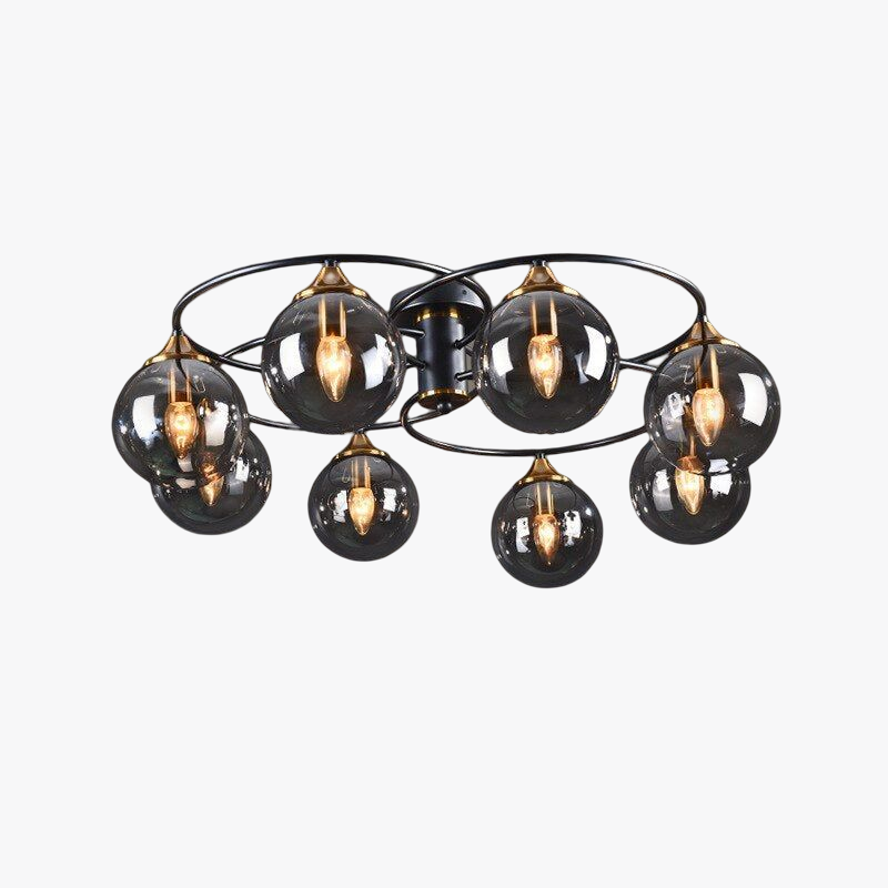 Elegant LED ceiling light for modern interiors with a sophisticated glass lampshade.