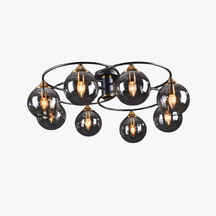 Elegant LED ceiling light for modern interiors with a sophisticated glass lampshade.