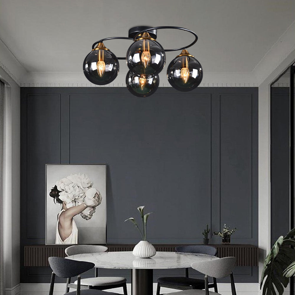 Modern elegant LED ceiling light, enhancing home decor in living rooms & bedrooms.