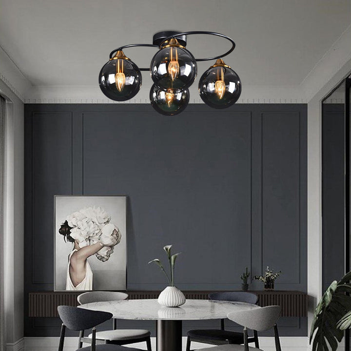 Modern elegant LED ceiling light, enhancing home decor in living rooms & bedrooms.