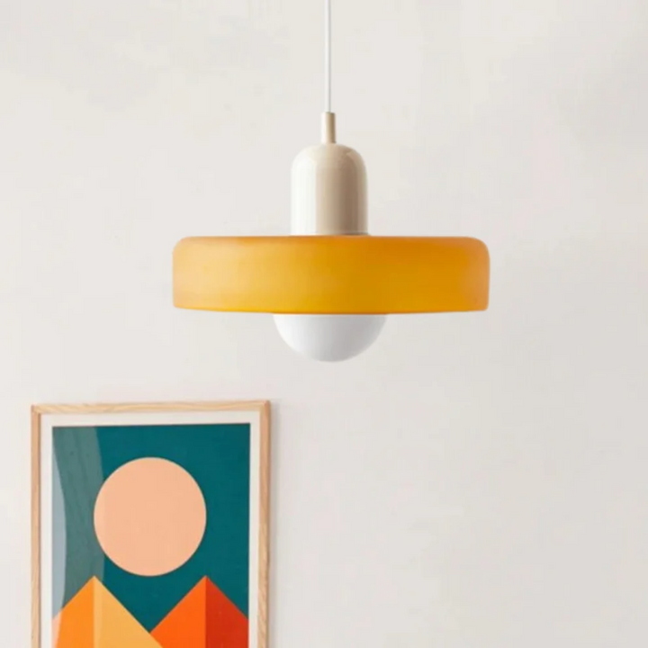 Adjustable modern LED pendant lamp with a clear glass globe, perfect home decor.