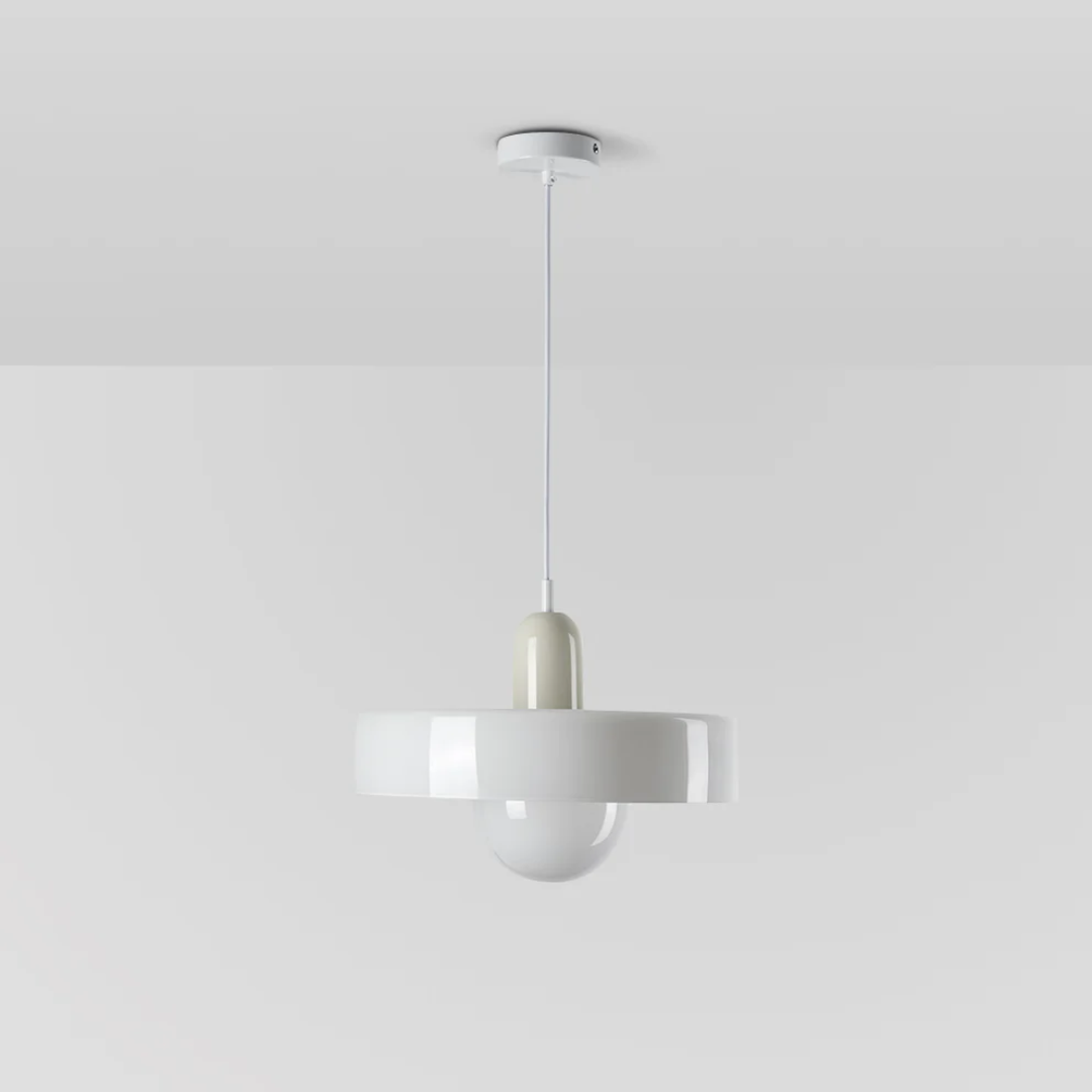 Energy efficient LED pendant lamp with clear glass globe, modern home decor.