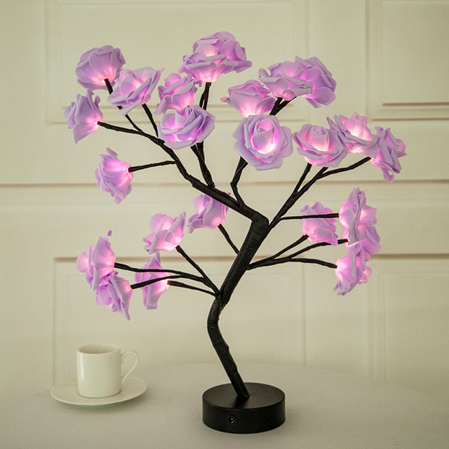 Romantic LED rose tree lamp, perfect for creating a cozy atmosphere in any room. USB/battery.