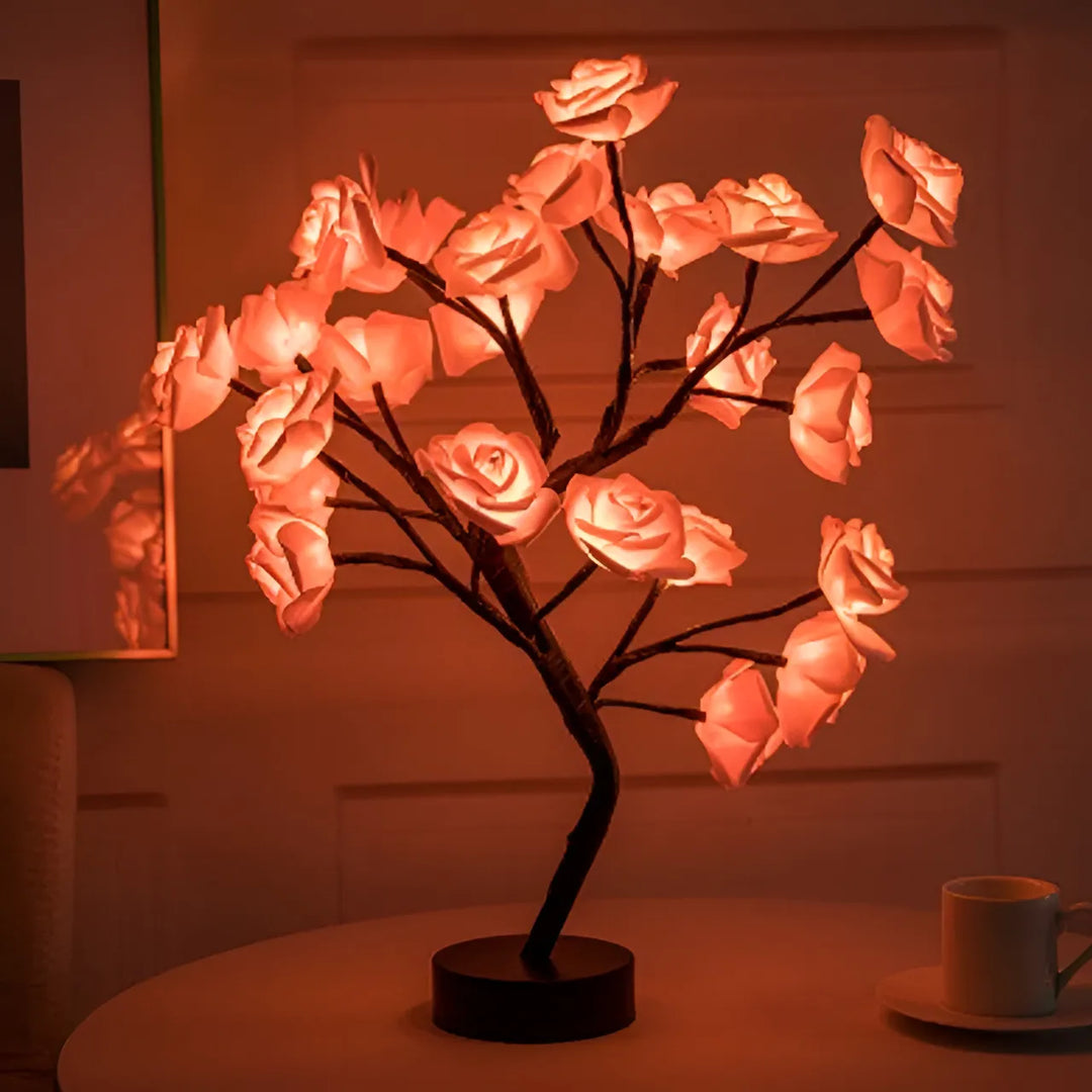 USB powered illuminated rose tree, energy-efficient LED, beautiful ambient light for any space.