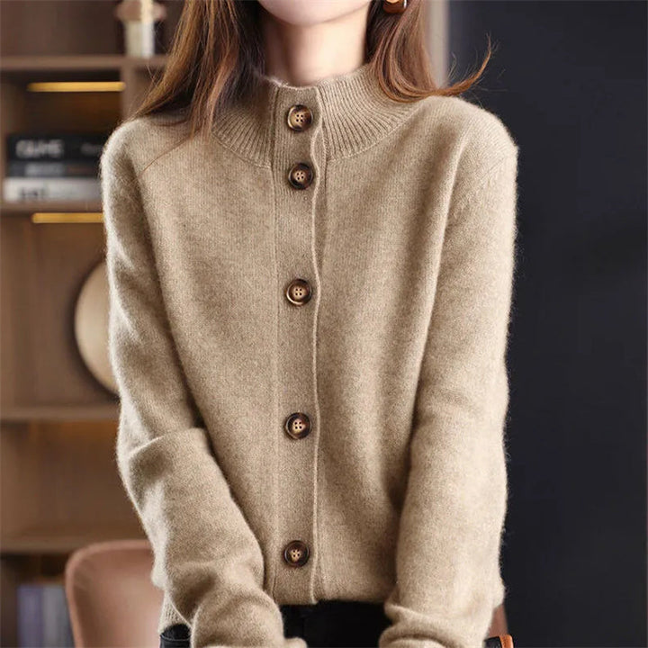 Orange Arlina elegant open-front cardigan for women, a comfortable and stylish layering piece.
