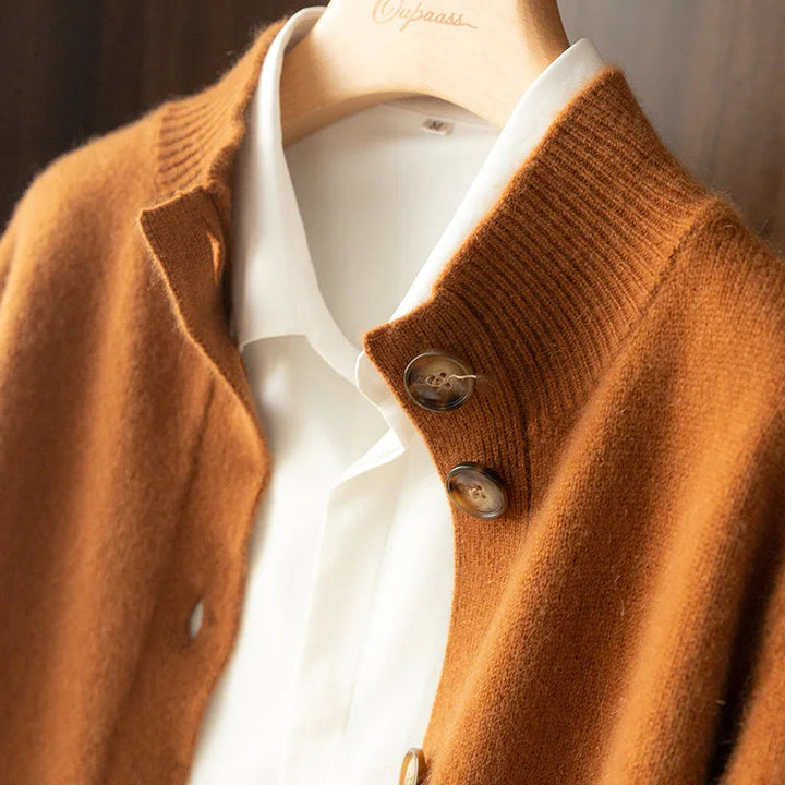 Open-front long-sleeve women's cardigan, an elegant and comfortable layering piece for any outfit.
