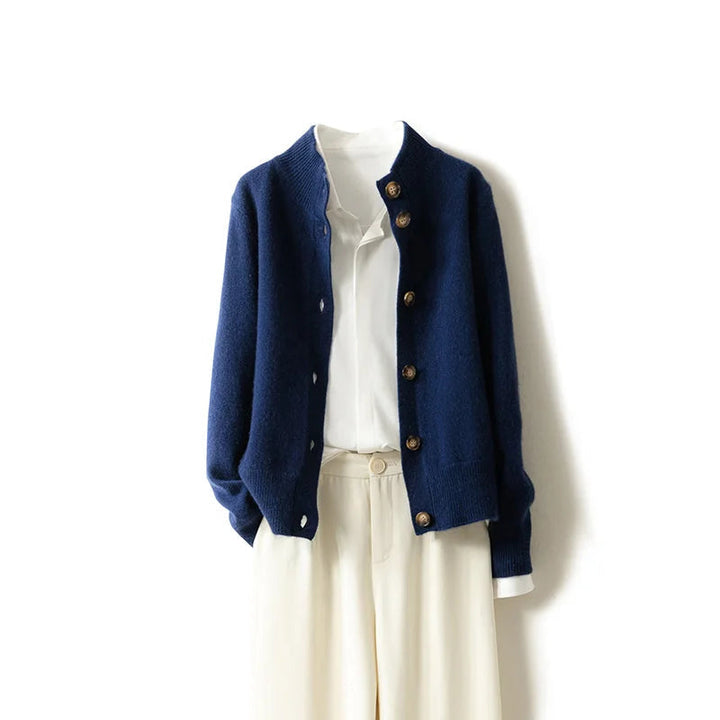 Lightweight orange women's cardigan, comfortable & elegant, ideal for versatile layering.
