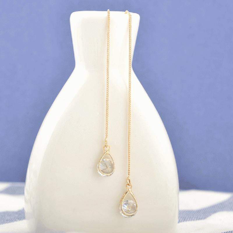 Sparkling rhinestone long drop earrings, women's elegant dangle fashion jewelry.