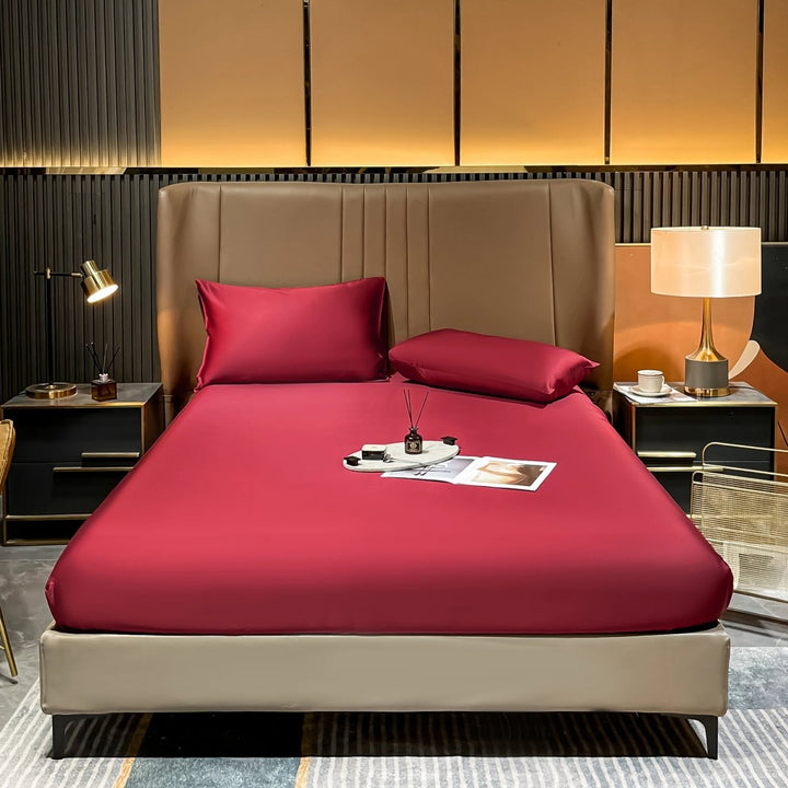 Luxurious long-staple cotton fitted sheet, premium home textile for elegant bedrooms.